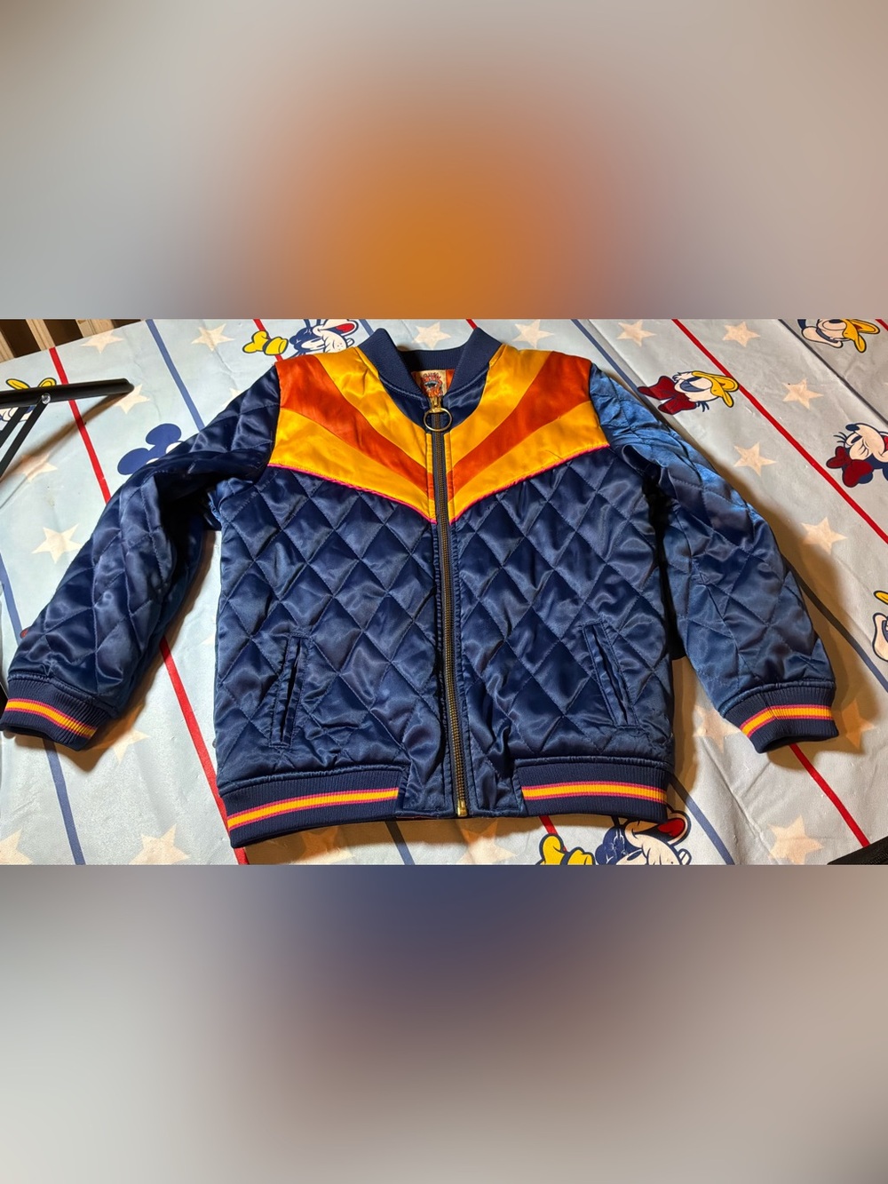 Classic rock couture bomber Jacket “rising sun”. Size 8 child